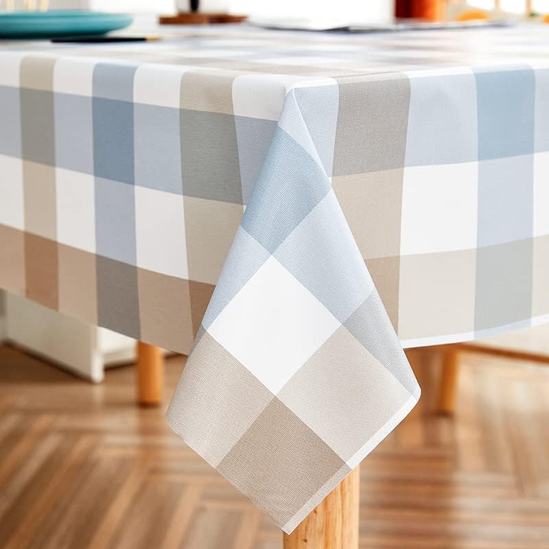 LOHASCASA Heavy Duty Vinyl Oilcloth Tablecloth PVC Waterproof Plastic Wipeable Spillproof Peva Tablecloth for Spring Outdoor Camping Picnic Rectangle/Oblong 54x108 Inch