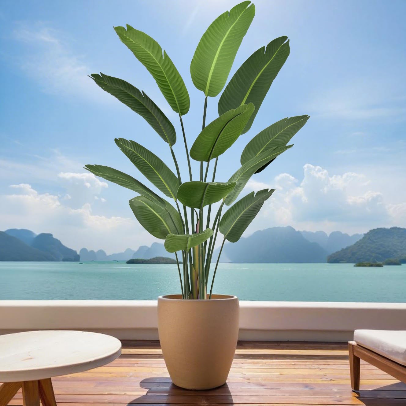 7ft Artificial Bird of Paradise Trees (84in) Tall Large Faux Tree with 19 Realistic Trunks, Fake Tropical Floor Potted Artificial Silk Plant for Home Office Indoor Decor (7feet,1Pack)