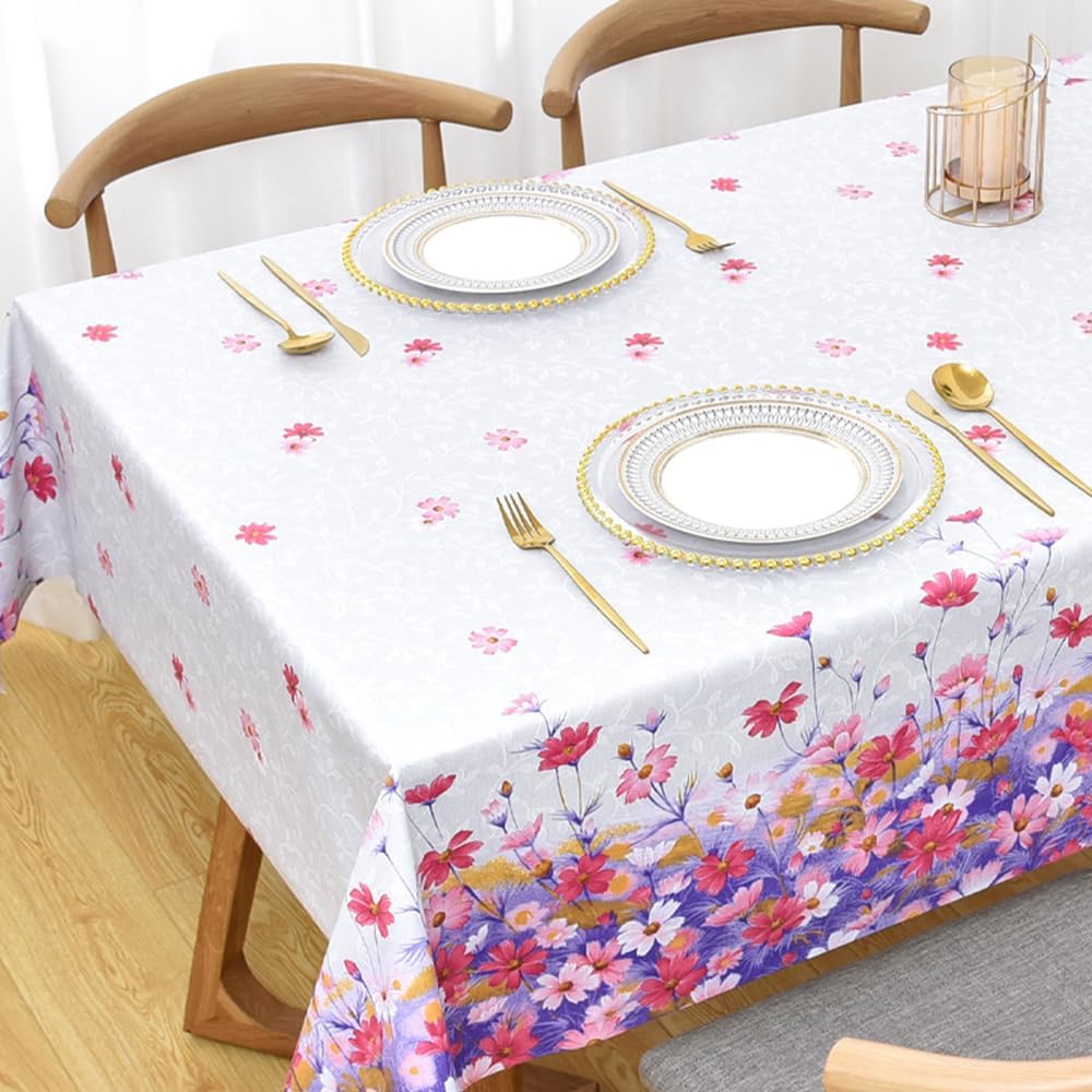 Zobesta Vinyl Table Cloth for Rectangle Tables Plastic Tablecloth PVC Tablecloth Table Cover Waterproof, Green Vinyl Tablecloths for Rectangle Tables (55 x 118 Inch, 10-12 Seats, Green)