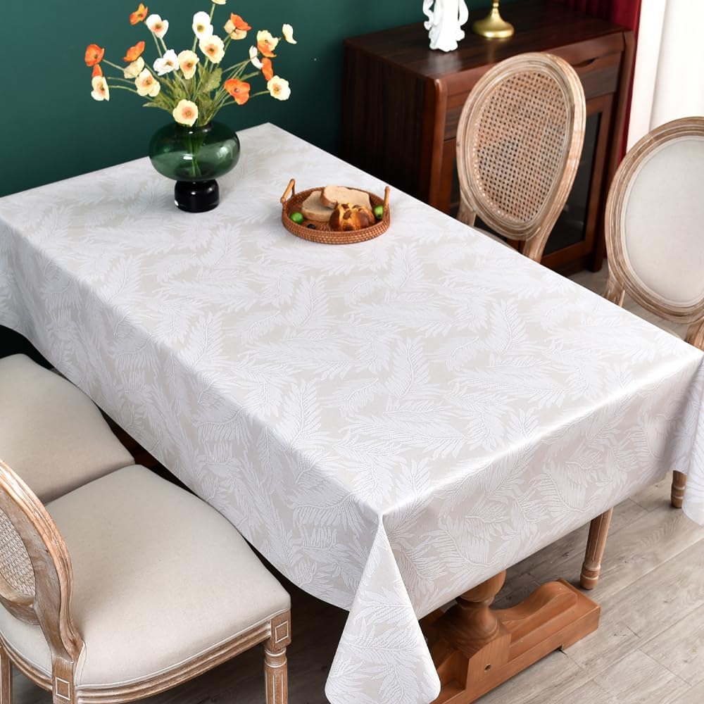 Zobesta Vinyl Table Cloth for Rectangle Tables Plastic Tablecloth PVC Tablecloth Table Cover Waterproof, Green Vinyl Tablecloths for Rectangle Tables (55 x 118 Inch, 10-12 Seats, Green)