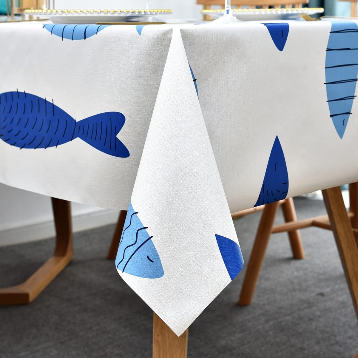 LOHASCASA Heavy Duty Vinyl Oilcloth Tablecloth PVC Waterproof Plastic Wipeable Spillproof Peva Tablecloth for Spring Outdoor Camping Picnic Rectangle/Oblong 54x108 Inch