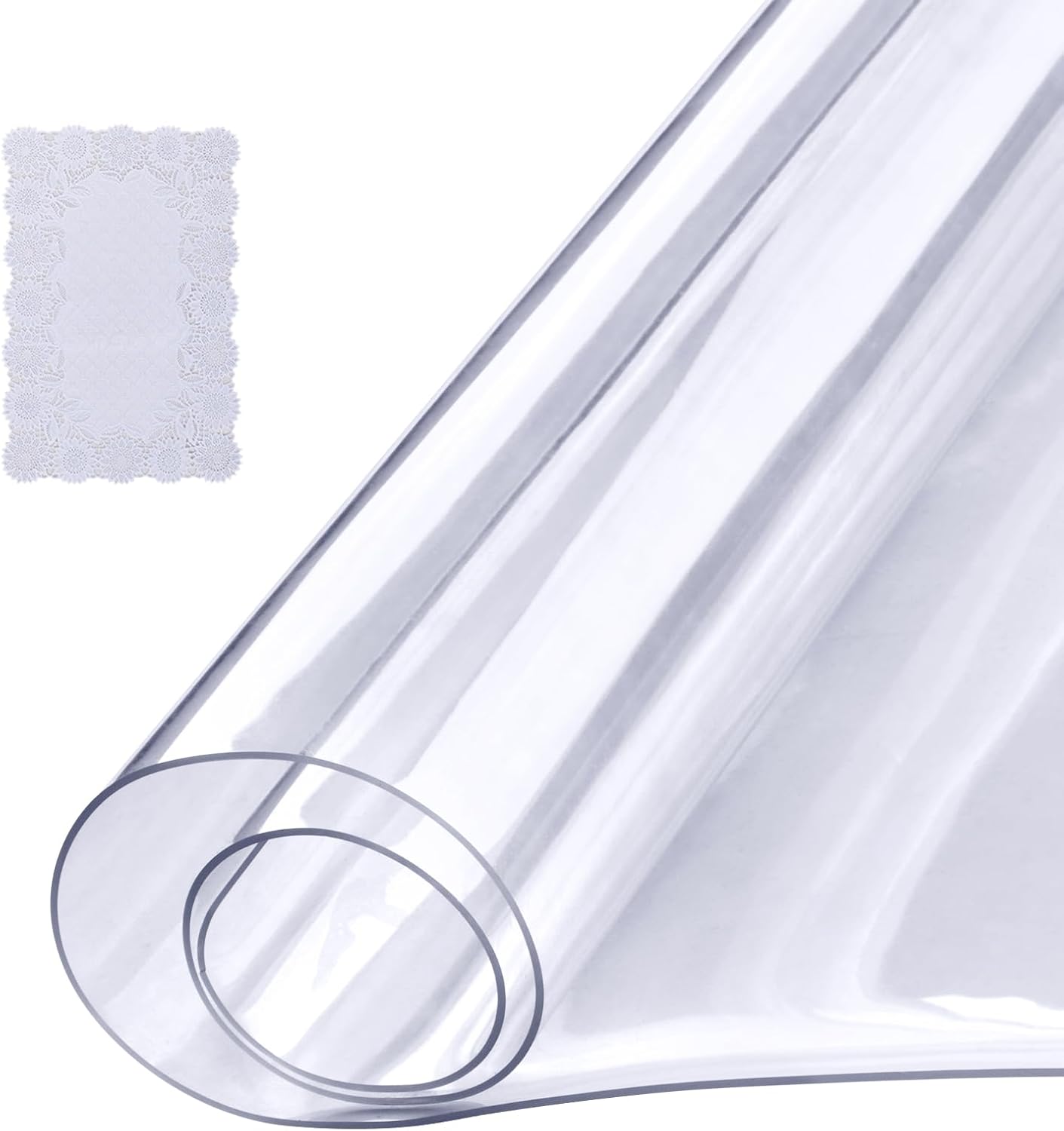 VEVOR Plastic Table Cover, 42 x 60 Inch 2.0 mm Thick Clear PVC Desk Mat Protector, Waterproof & Easy Cleaning Desk Pad Tablecloth, for Office, Dresser, Dining Room, Night Stand