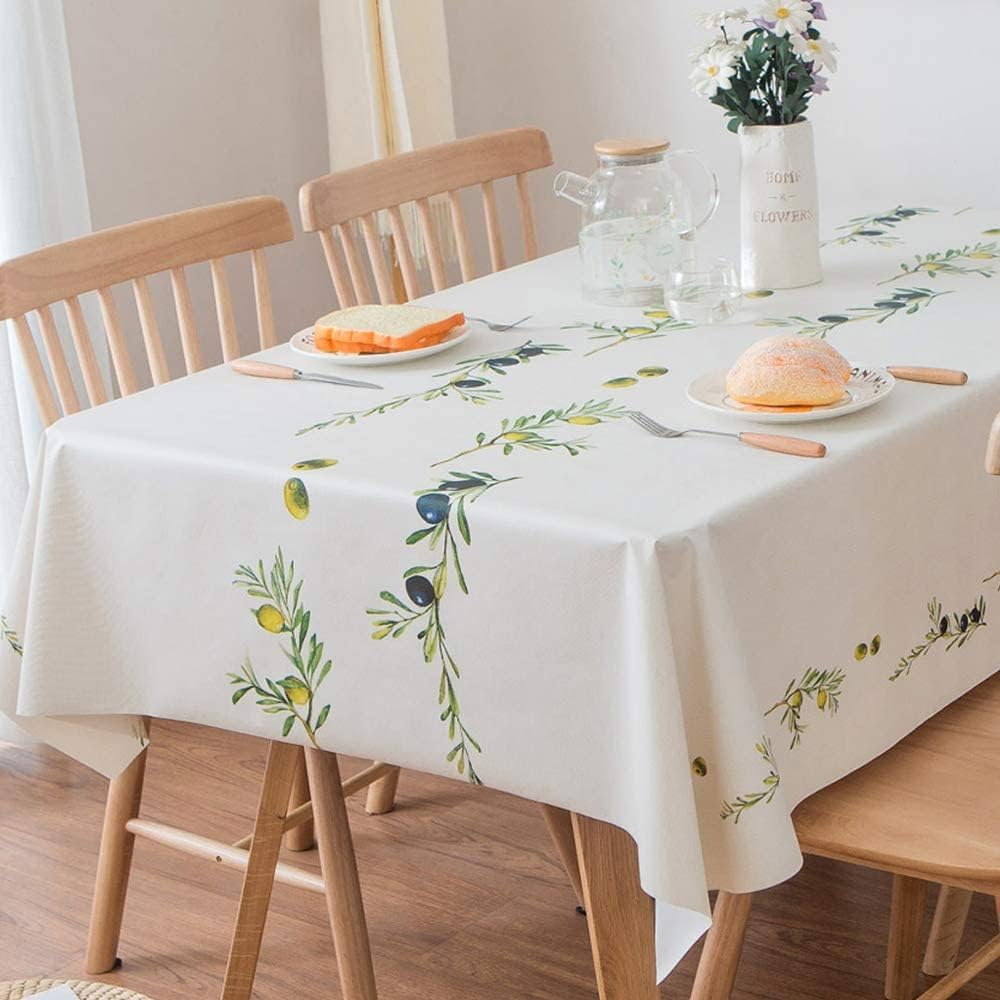 TruDelve Heavy Duty Vinyl Table Cloth Plastic Table Cloth for Kitchen Dining Table Wipeable PVC Waterproof Tablecloth for Rectangle Table(54"x108",Geometry)