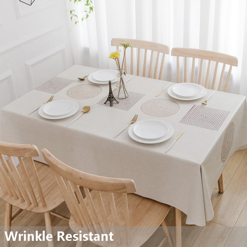 TruDelve Heavy Duty Vinyl Table Cloth Plastic Table Cloth for Kitchen Dining Table Wipeable PVC Waterproof Tablecloth for Rectangle Table(54"x108",Geometry)