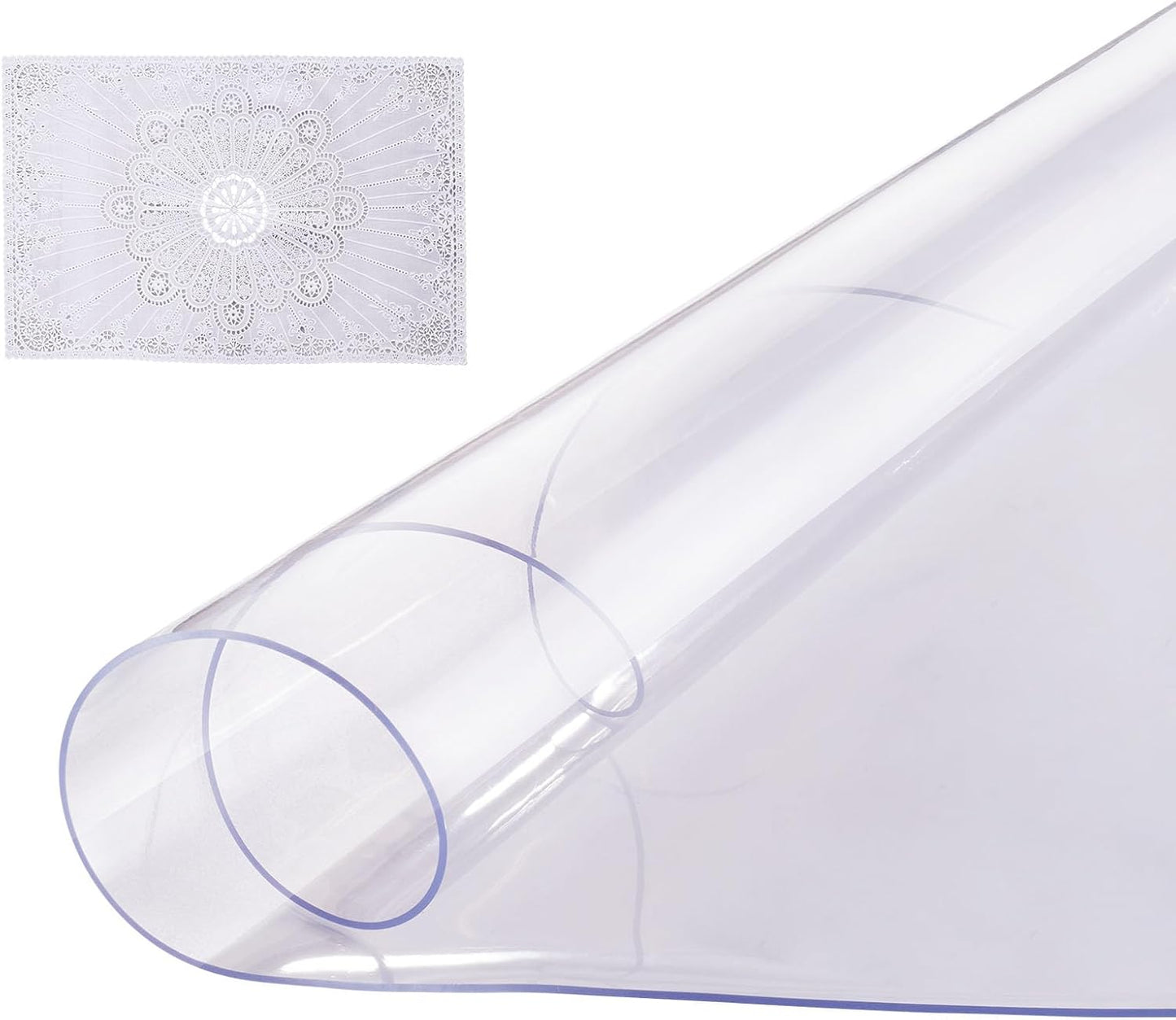 VEVOR Plastic Table Cover, 42 x 60 Inch 2.0 mm Thick Clear PVC Desk Mat Protector, Waterproof & Easy Cleaning Desk Pad Tablecloth, for Office, Dresser, Dining Room, Night Stand