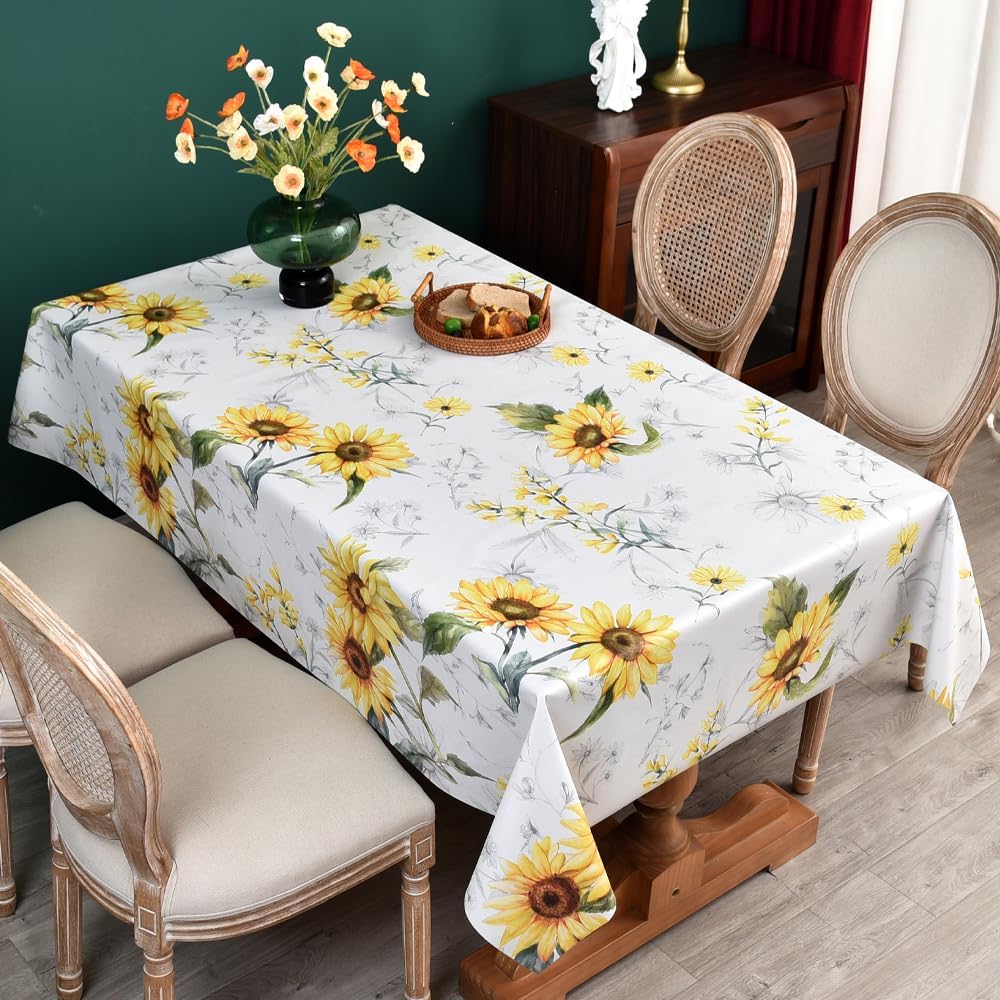 Zobesta Vinyl Table Cloth for Rectangle Tables Plastic Tablecloth PVC Tablecloth Table Cover Waterproof, Green Vinyl Tablecloths for Rectangle Tables (55 x 118 Inch, 10-12 Seats, Green)