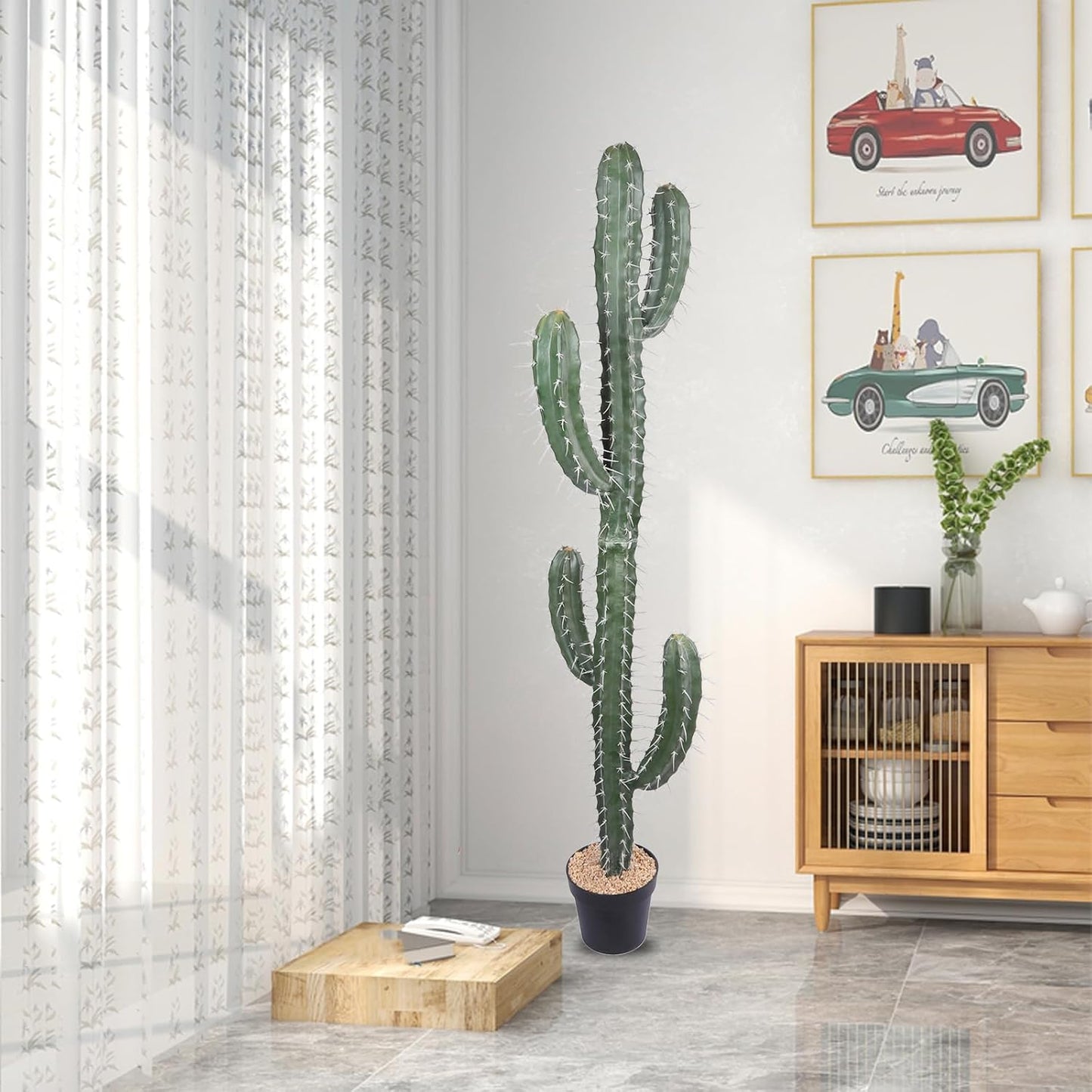 Artificial Cactus Fake Cacti 62" Faux Potted Cactus Plants for Home Store Office Decoration