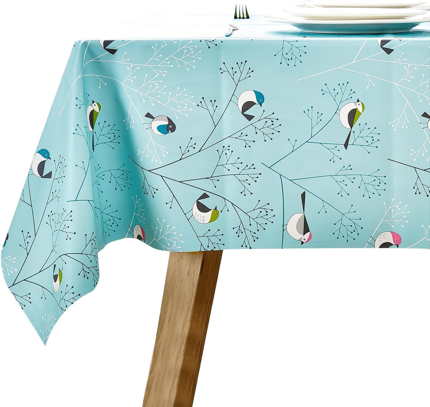 LOHASCASA Heavy Duty Vinyl Oilcloth Tablecloth PVC Waterproof Plastic Wipeable Spillproof Peva Tablecloth for Spring Outdoor Camping Picnic Rectangle/Oblong 54x108 Inch
