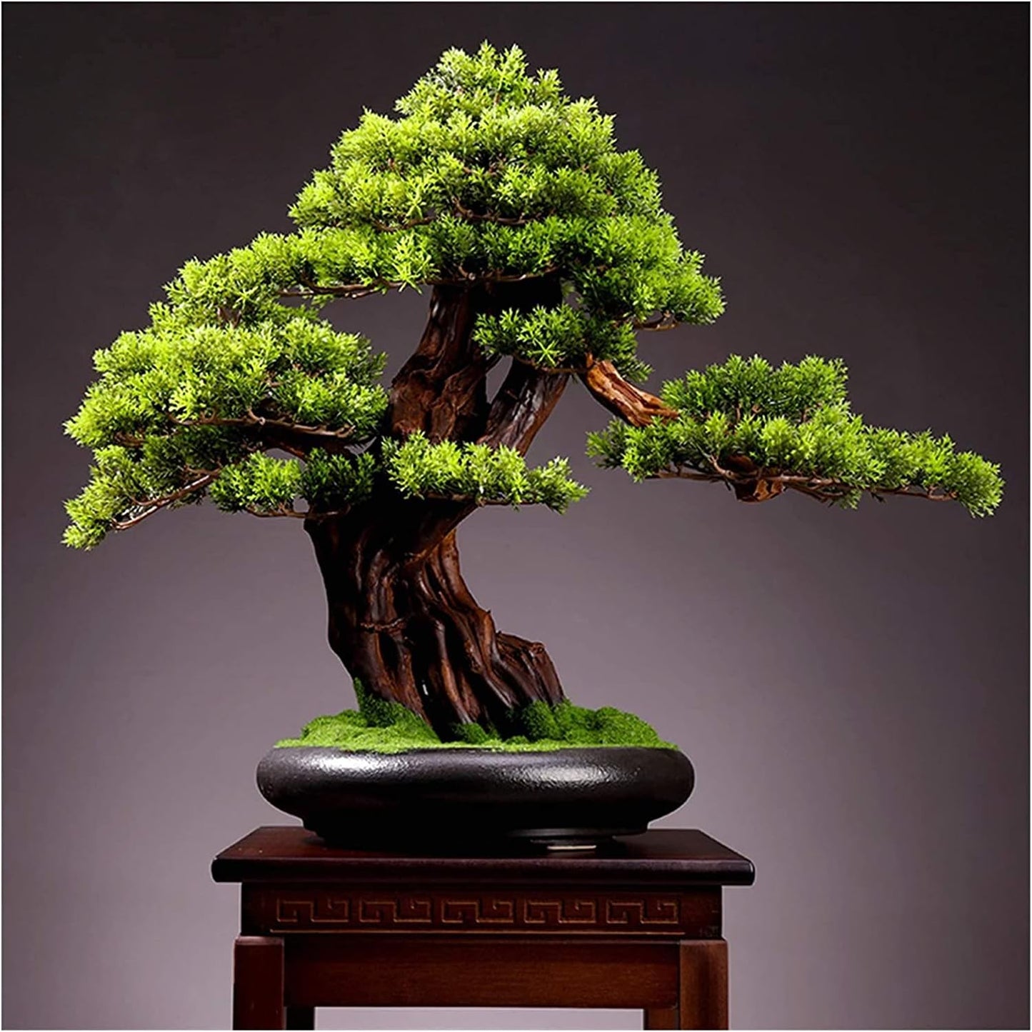Artificial Bonsai Tree Indoor Welcome Pine Green Plant Potted Large Fake Tree Desktop Micro Landscape Decoration Gift for Living Room
