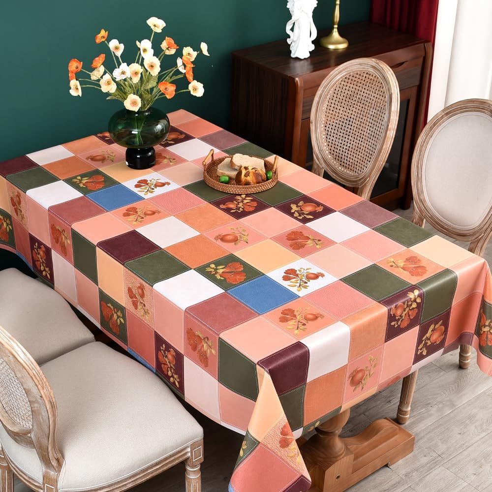 Zobesta Vinyl Table Cloth for Rectangle Tables Plastic Tablecloth PVC Tablecloth Table Cover Waterproof, Green Vinyl Tablecloths for Rectangle Tables (55 x 118 Inch, 10-12 Seats, Green)