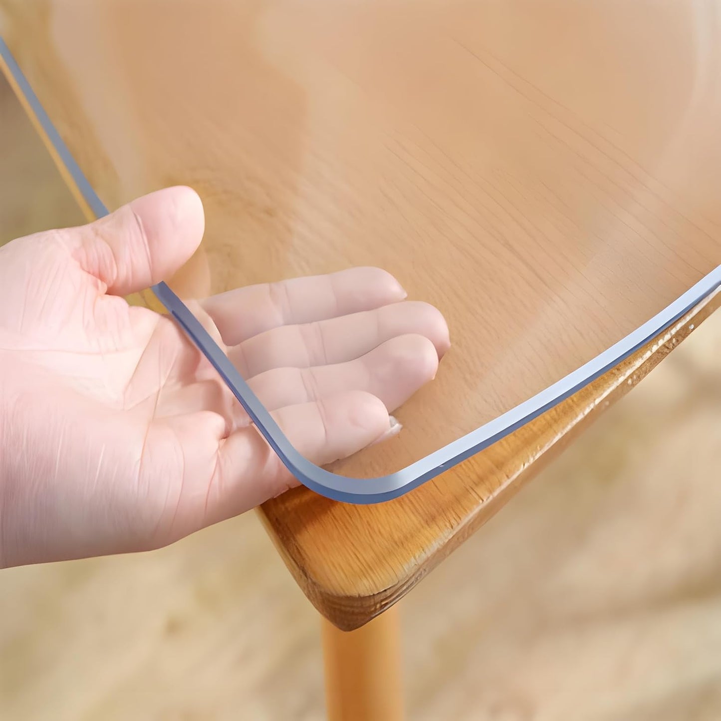 42"X84"Crystal PVC Table Cover Protector, Waterproof PVC Tablecloth, 2MM Thickened Protector for Table, Desk, Coffee Table, Workbench,Dresser, TV Stand, Counter