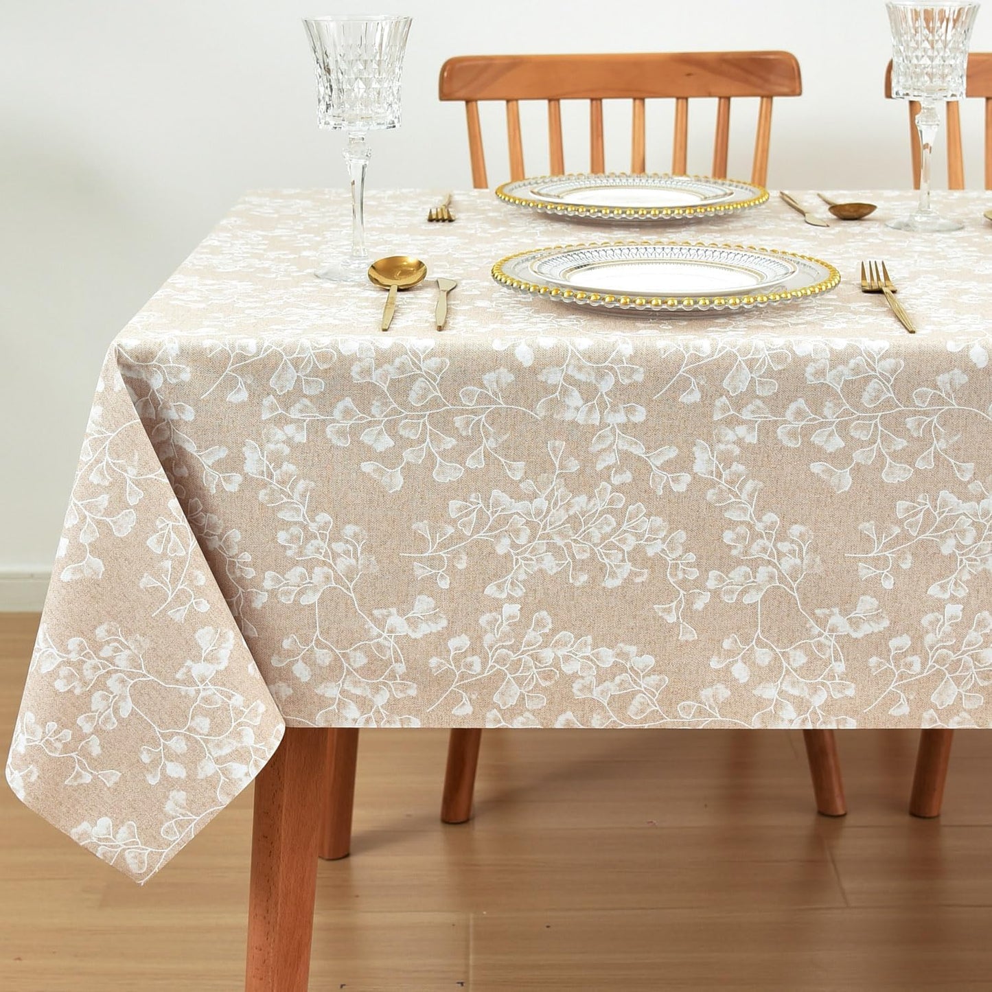 LOHASCASA Heavy Duty Vinyl Oilcloth Tablecloth PVC Waterproof Plastic Wipeable Spillproof Peva Tablecloth for Spring Outdoor Camping Picnic Rectangle/Oblong 54x108 Inch