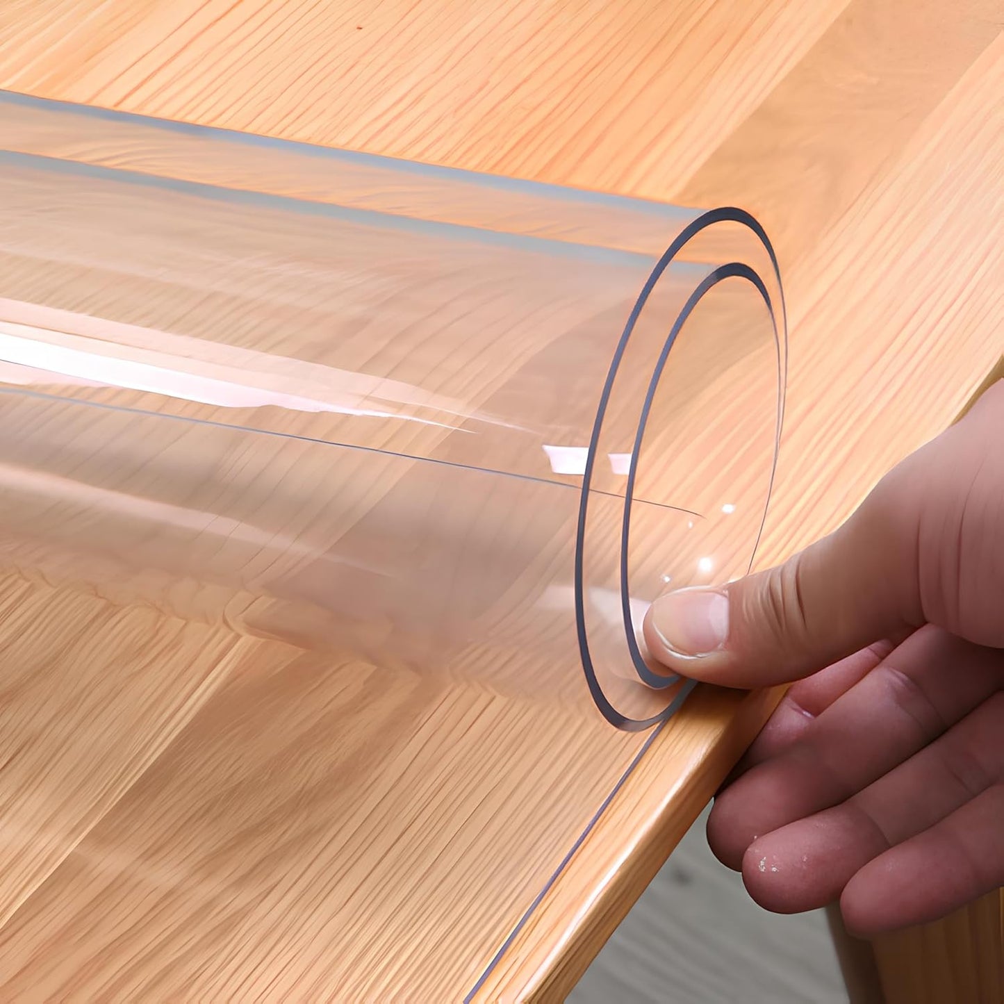 42"X84"Crystal PVC Table Cover Protector, Waterproof PVC Tablecloth, 2MM Thickened Protector for Table, Desk, Coffee Table, Workbench,Dresser, TV Stand, Counter