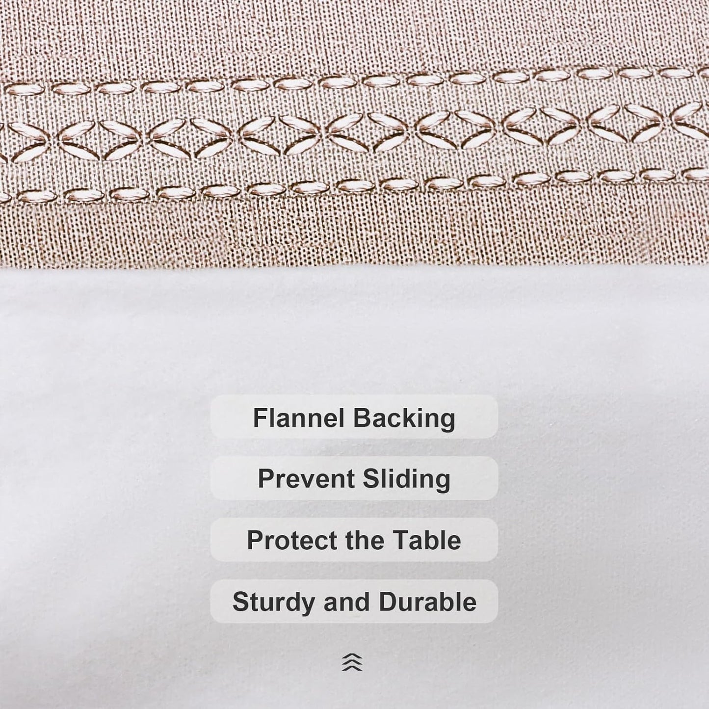 Vonabem 100% Waterproof Rectangle PVC Tablecloth, Vinyl Table Cloth Cover with Flannel Backing Oil Spill Proof Wipeable Table Cloths for Indoor Outdoor(Light Coffee,60X120IN)