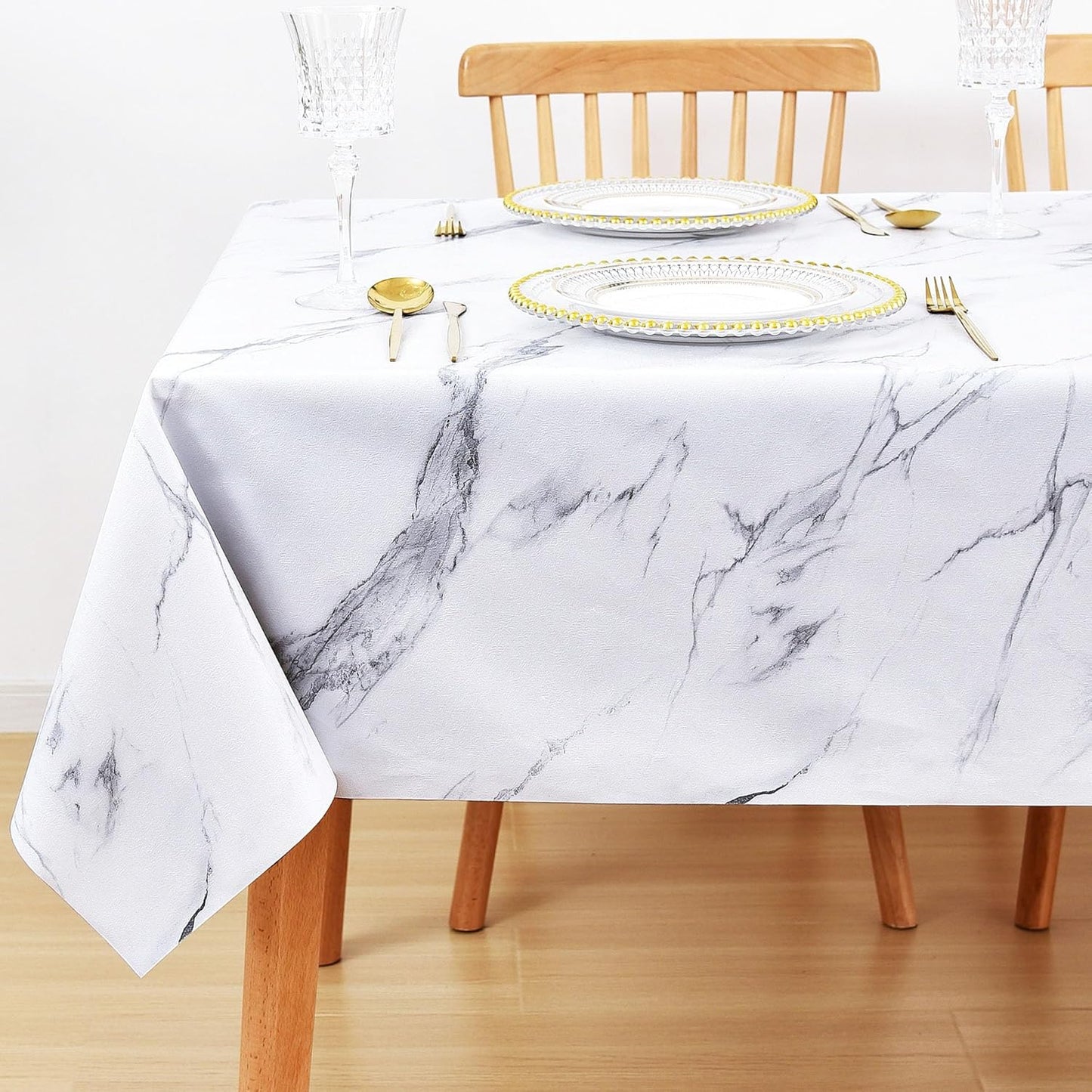 LOHASCASA Heavy Duty Vinyl Oilcloth Tablecloth PVC Waterproof Plastic Wipeable Spillproof Peva Tablecloth for Spring Outdoor Camping Picnic Rectangle/Oblong 54x108 Inch