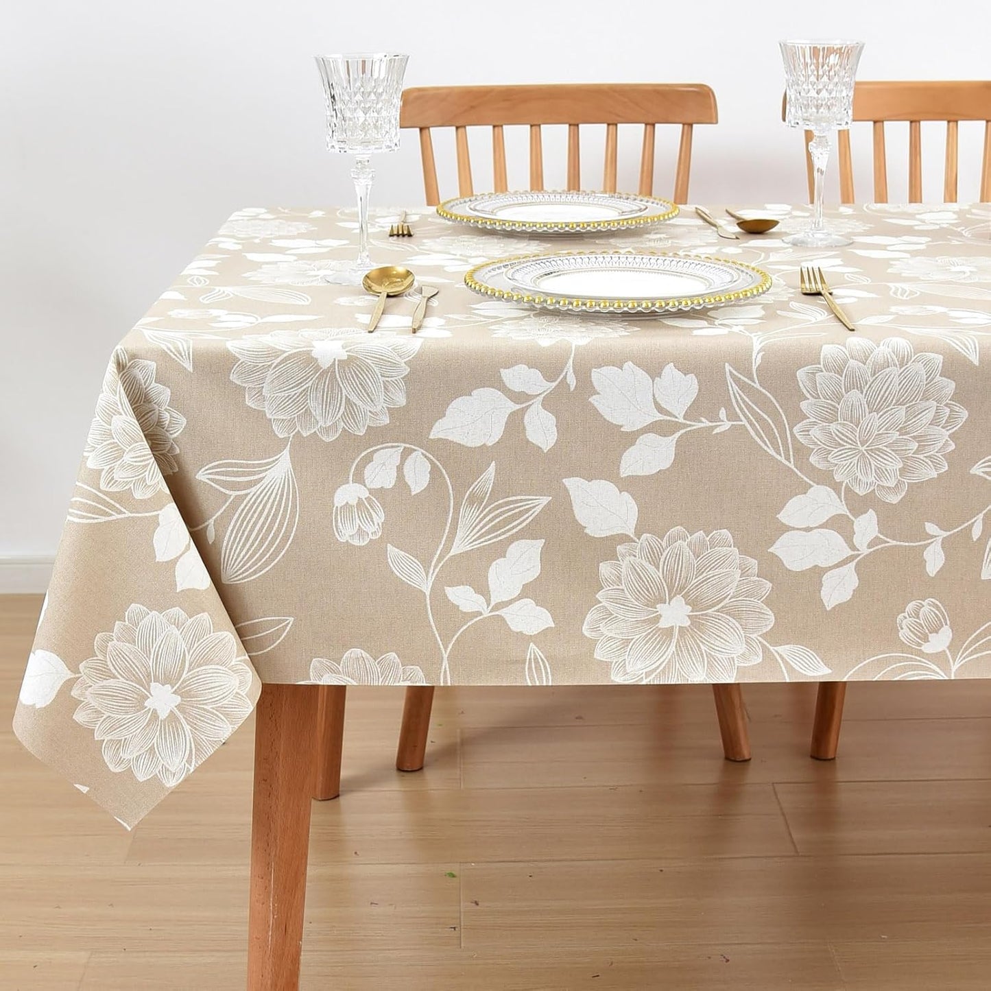 LOHASCASA Heavy Duty Vinyl Oilcloth Tablecloth PVC Waterproof Plastic Wipeable Spillproof Peva Tablecloth for Spring Outdoor Camping Picnic Rectangle/Oblong 54x108 Inch