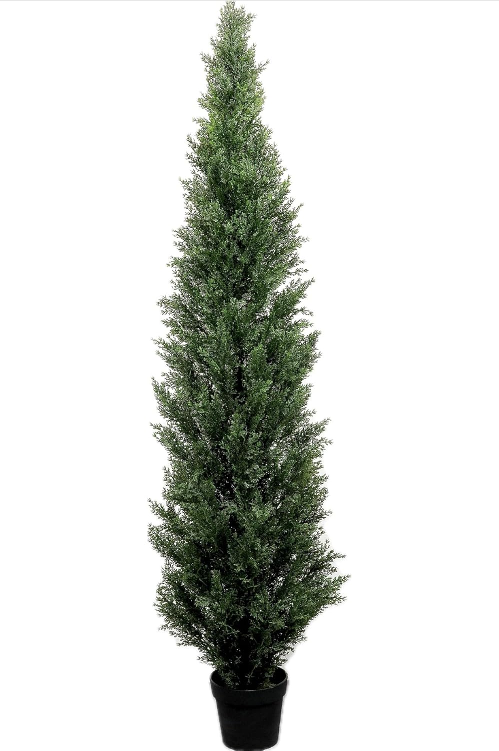 6 Feet Pre-Potted Evergreen Outdoor Artificial Cedar Tree Privacy Screen for Front Porch Decor, Outdoor Decor, Entryway Fake Tree, Tall Faux Tree with UV Resistant Coating (2 Pack)