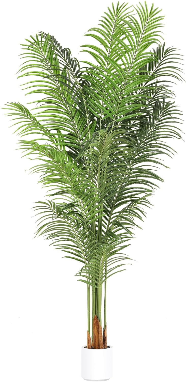 Artificial Palm Tree 7.2Ft Tall Large Fake Plant Indoor Decorative Faux Silk Green Potted Plants for Office Living Room Outdoor Home Decor (2 Pack)