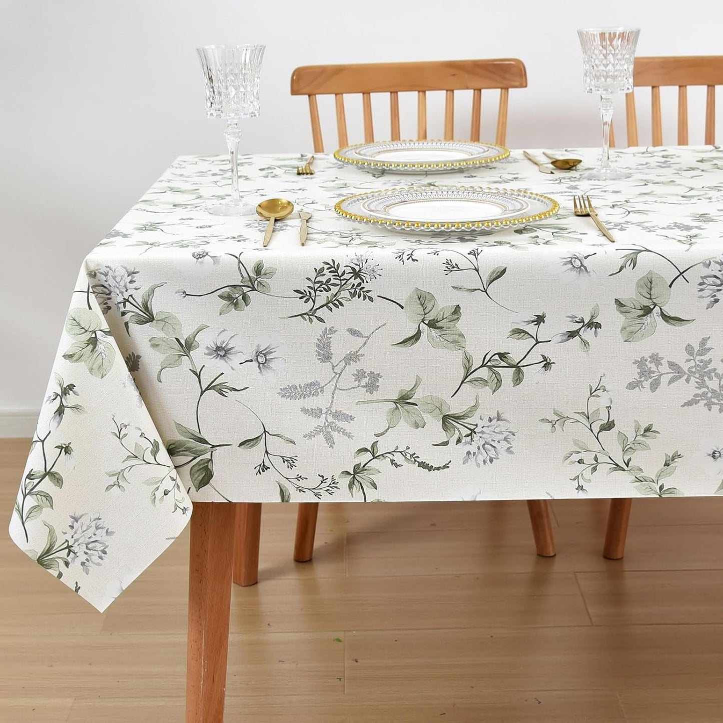 LOHASCASA Heavy Duty Vinyl Oilcloth Tablecloth PVC Waterproof Plastic Wipeable Spillproof Peva Tablecloth for Spring Outdoor Camping Picnic Rectangle/Oblong 54x108 Inch