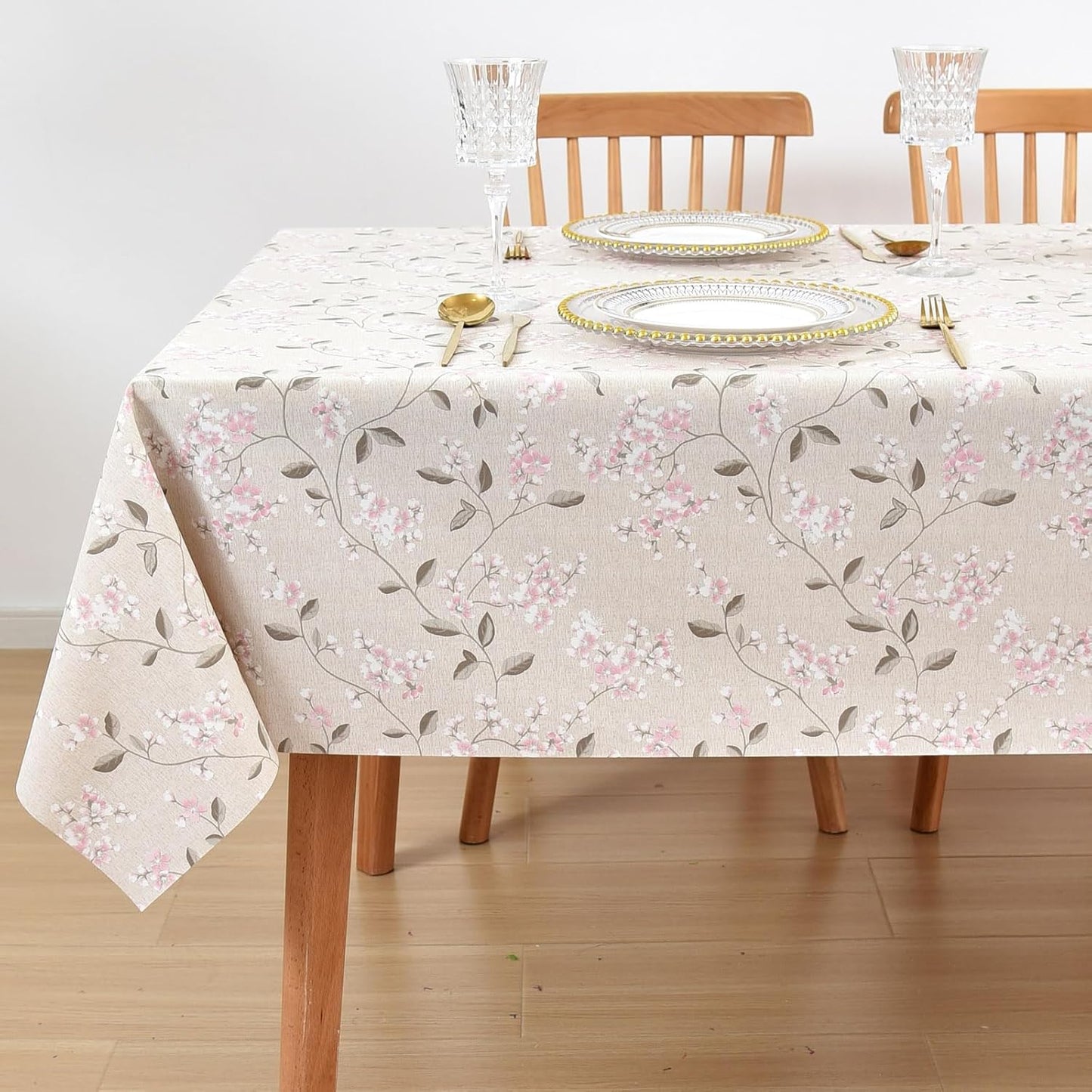 LOHASCASA Heavy Duty Vinyl Oilcloth Tablecloth PVC Waterproof Plastic Wipeable Spillproof Peva Tablecloth for Spring Outdoor Camping Picnic Rectangle/Oblong 54x108 Inch