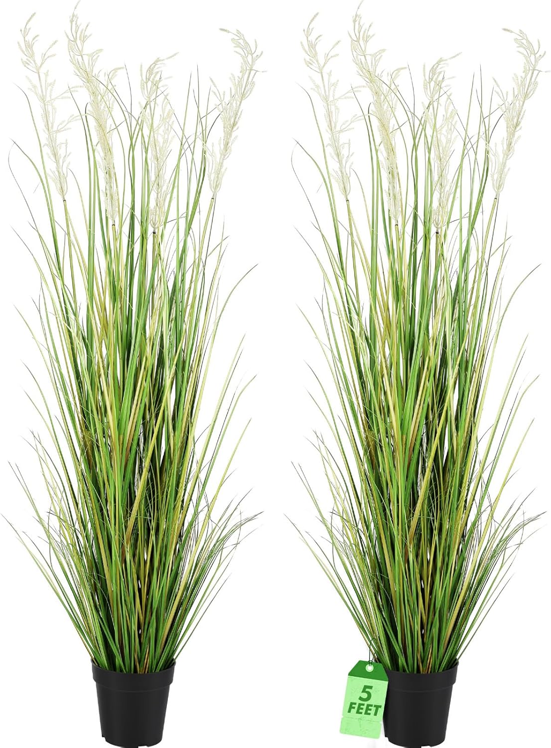 Jexine 4 Pcs 4 ft Tall Artificial Grass Plant Potted Artificial Greenery Floor Plants Faux Pampas Grass Tall in Pot for Housewarming Gift House Garden Bathroom Lobby Outdoor Decoration