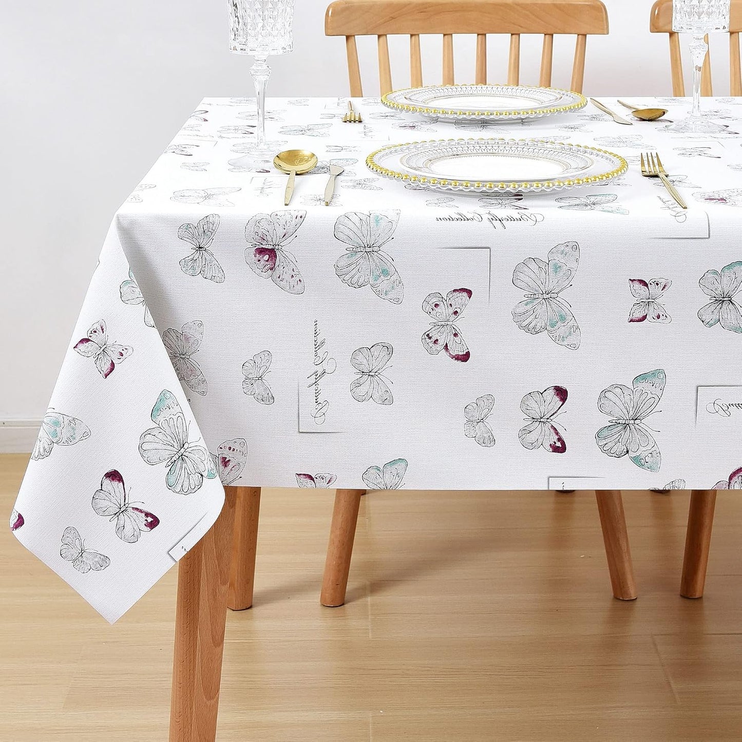 LOHASCASA Heavy Duty Vinyl Oilcloth Tablecloth PVC Waterproof Plastic Wipeable Spillproof Peva Tablecloth for Spring Outdoor Camping Picnic Rectangle/Oblong 54x108 Inch