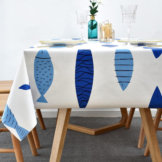 LOHASCASA Heavy Duty Vinyl Oilcloth Tablecloth PVC Waterproof Plastic Wipeable Spillproof Peva Tablecloth for Spring Outdoor Camping Picnic Rectangle/Oblong 54x108 Inch