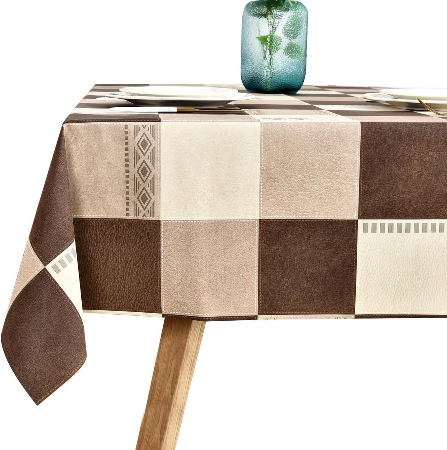 LOHASCASA Heavy Duty Vinyl Oilcloth Tablecloth PVC Waterproof Plastic Wipeable Spillproof Peva Tablecloth for Spring Outdoor Camping Picnic Rectangle/Oblong 54x108 Inch