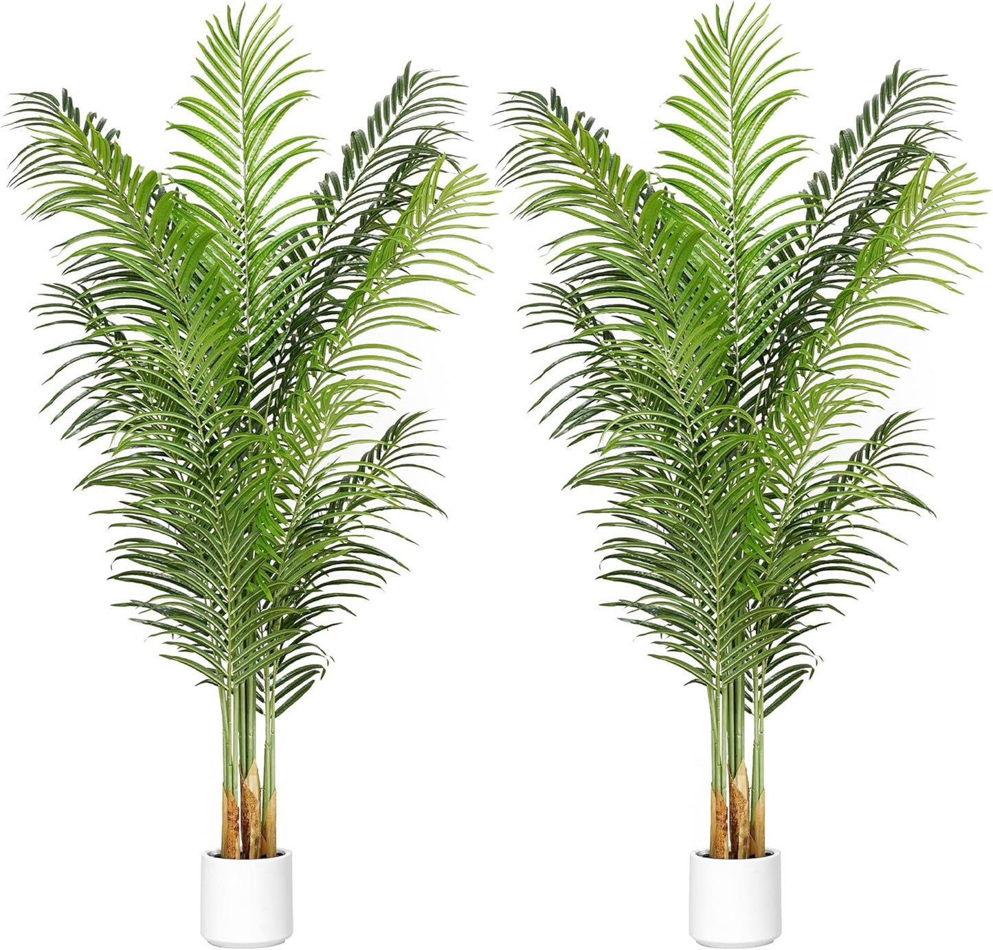 Artificial Palm Tree 7.2Ft Tall Large Fake Plant Indoor Decorative Faux Silk Green Potted Plants for Office Living Room Outdoor Home Decor (2 Pack)